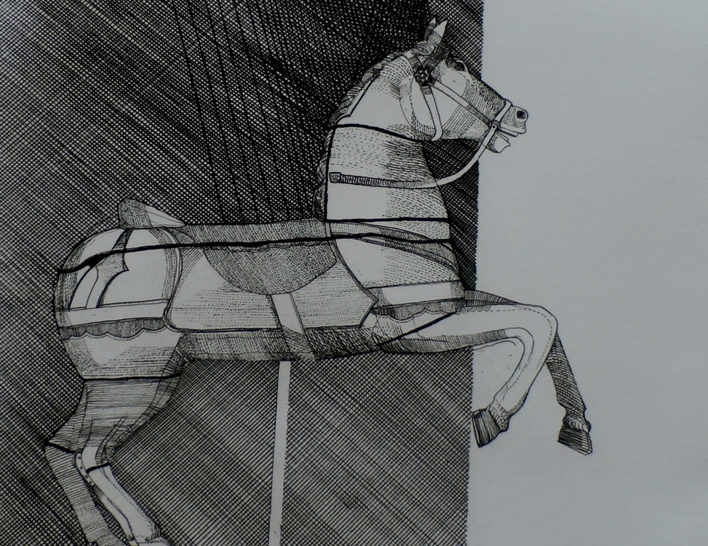 Aat Verhoog - ets: Paard - gesigneerd verkocht voor € 55!