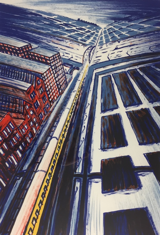 Jeroen Henneman, zeefdruk, 'Trein in landschap', 1996 kopen? Bied vanaf 249!