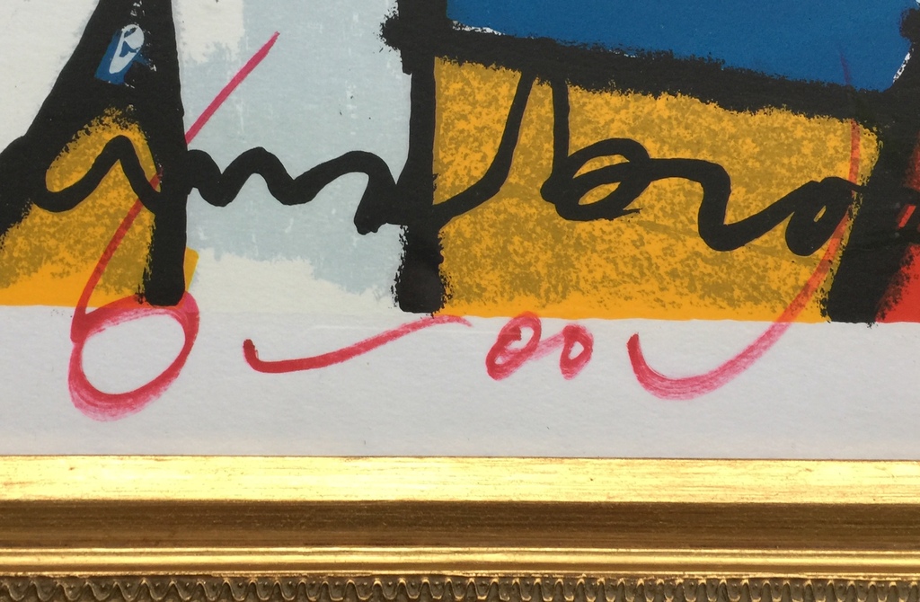 Herman Brood - Originele ingelijste en hand gesigneerde zeefdruk - Golfer kopen? Bied vanaf 1!