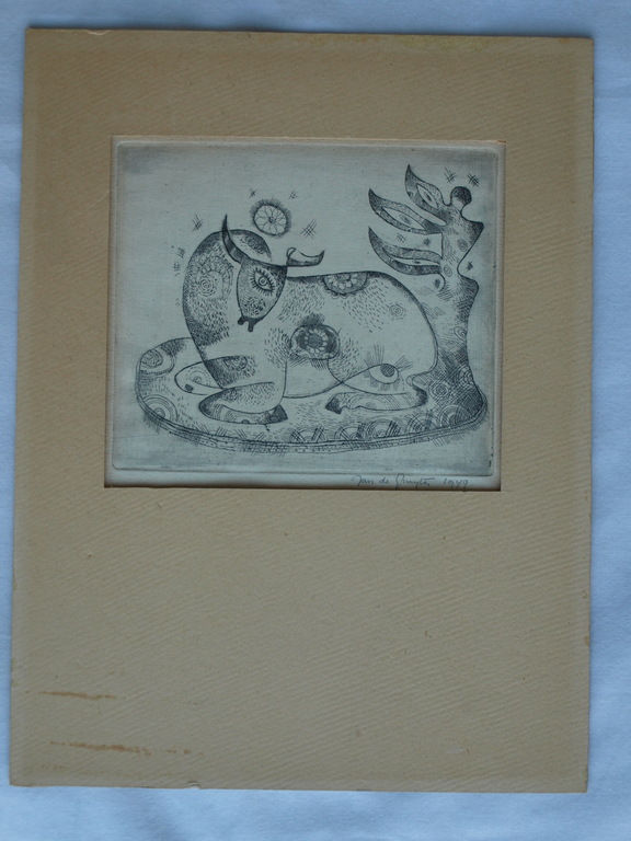 Jan de Gruijter : Ets , zonder titel – Gesigneerd – 1949 kopen? Bied vanaf 1!