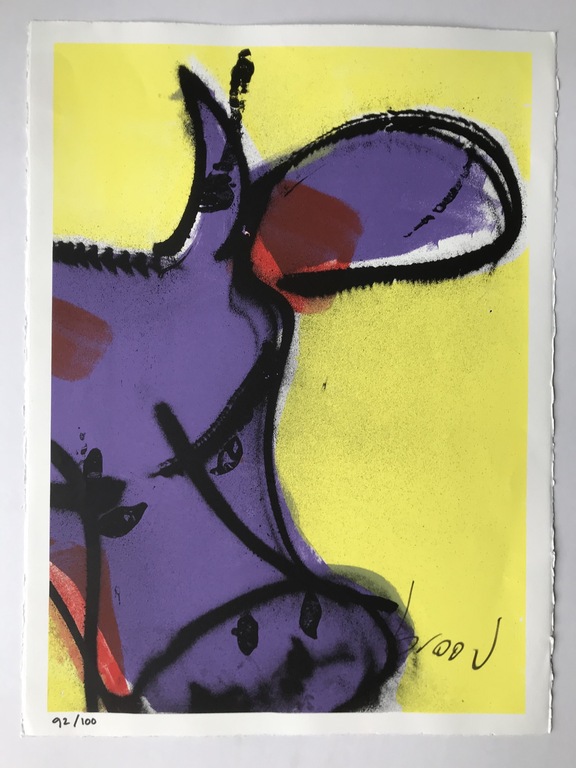 Herman Brood | Zeefdruk | Koe verkocht voor € 220!