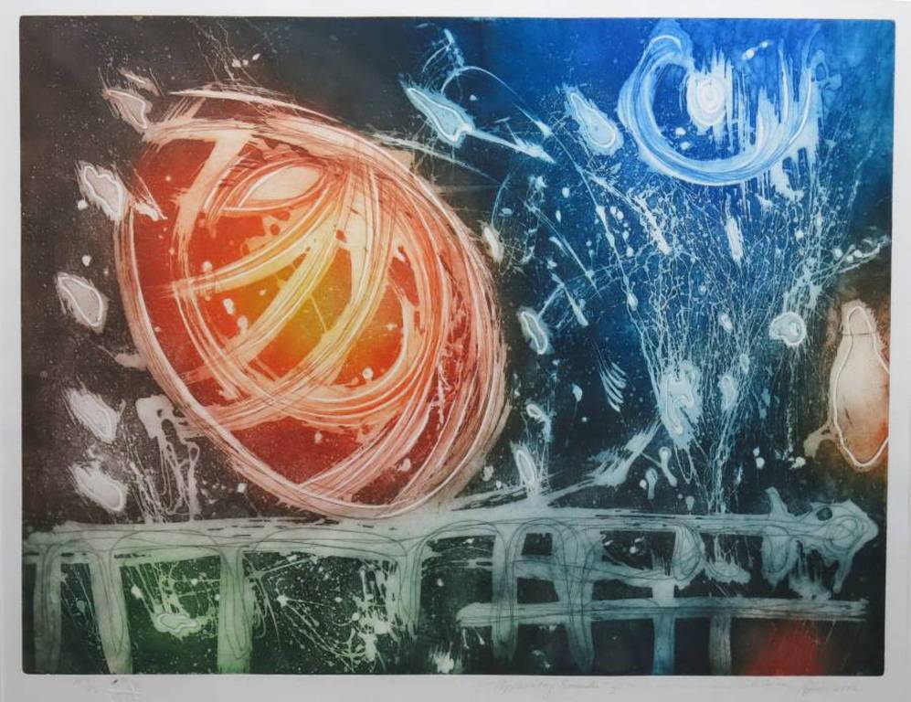 Ad Arma: Ets/Aquatint, Appearing Sounds I - Ingelijst (groot) kopen? Bied vanaf 150!