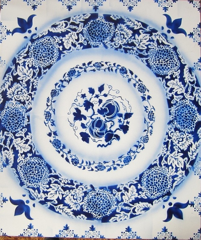 Hugo Kaagman - Kaagman plate serie - origineel - acryl op doek - 100 x 80 cm. verkocht voor € 595!