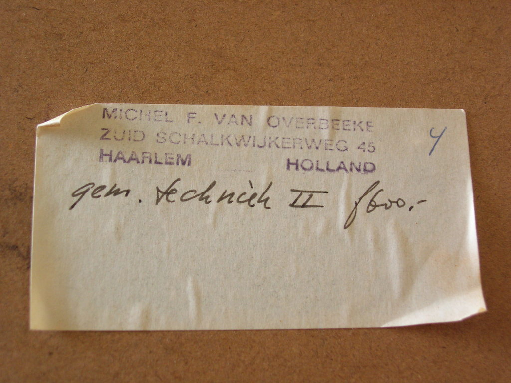 Michel F. van Overbeeke, gemende techniek op papier, z.t. kopen? Bied vanaf 90!