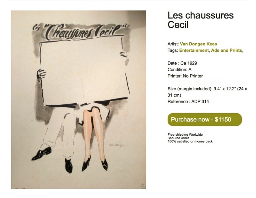 Kees van Dongen,Lithografie,Les Chaussures Cécil" +/ in tijdschrift. kopen? Bied vanaf 200!