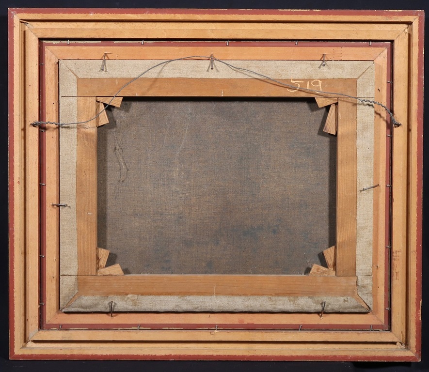 Charles Petit: Olieverf op doek, Afgemeerde platbodems - Ingelijst kopen? Bied vanaf 350!