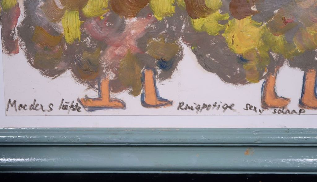 Meertje Kaal: Olieverf op karton, Moeders liefste.. - Ingelijst kopen? Bied vanaf 1!