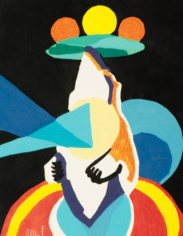 Karel Appel - Le Jongleur Prophétique, houtgravure (prachtig ingelijst, groot) kopen? Bied vanaf 1500!