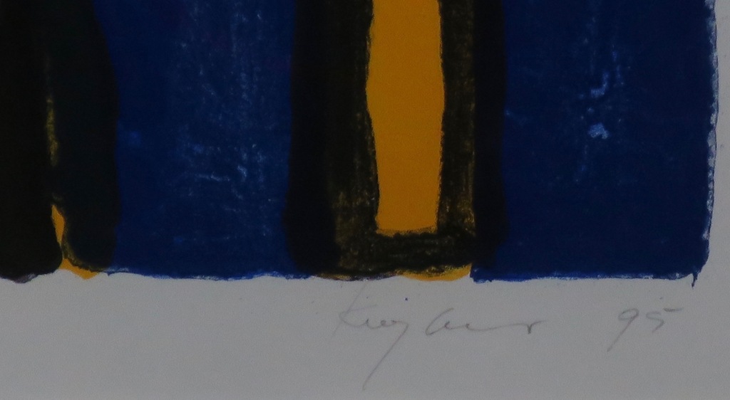 Theo Kuijpers: Litho, Zonder titel (geel/blauw) -Ingelijst kaufen? Bieten Sie von 35!