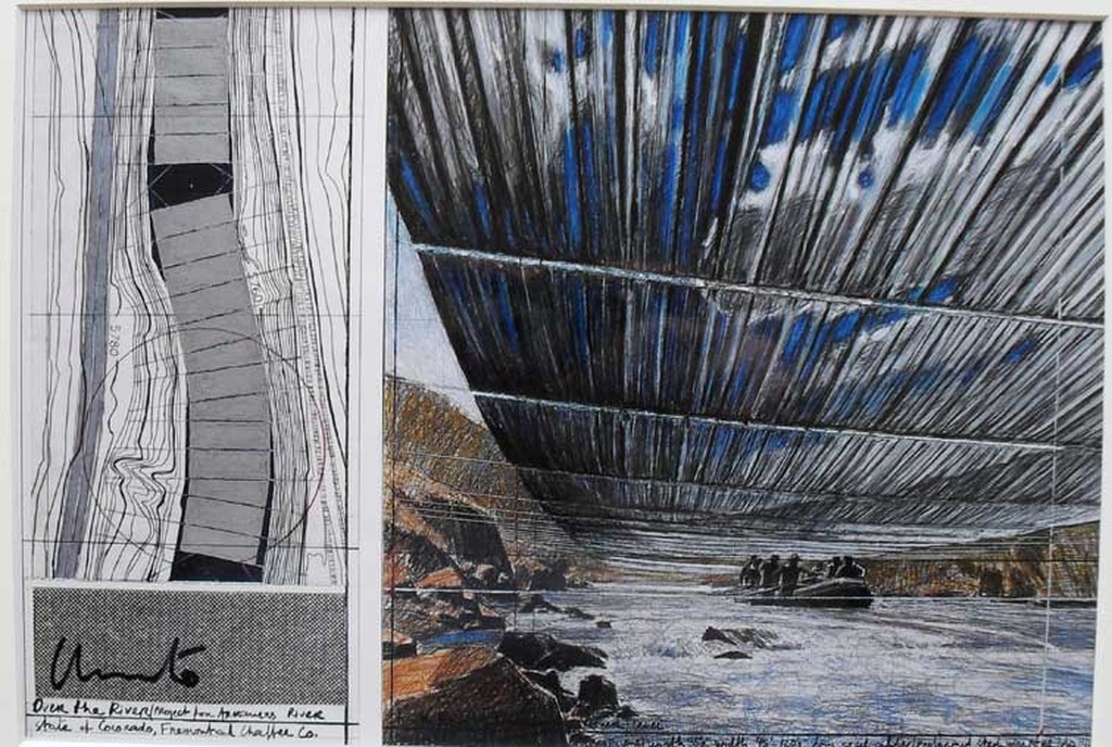 Christo - Project for the Arkansas River, Colorado - handgesigneerd verkocht voor € 49!