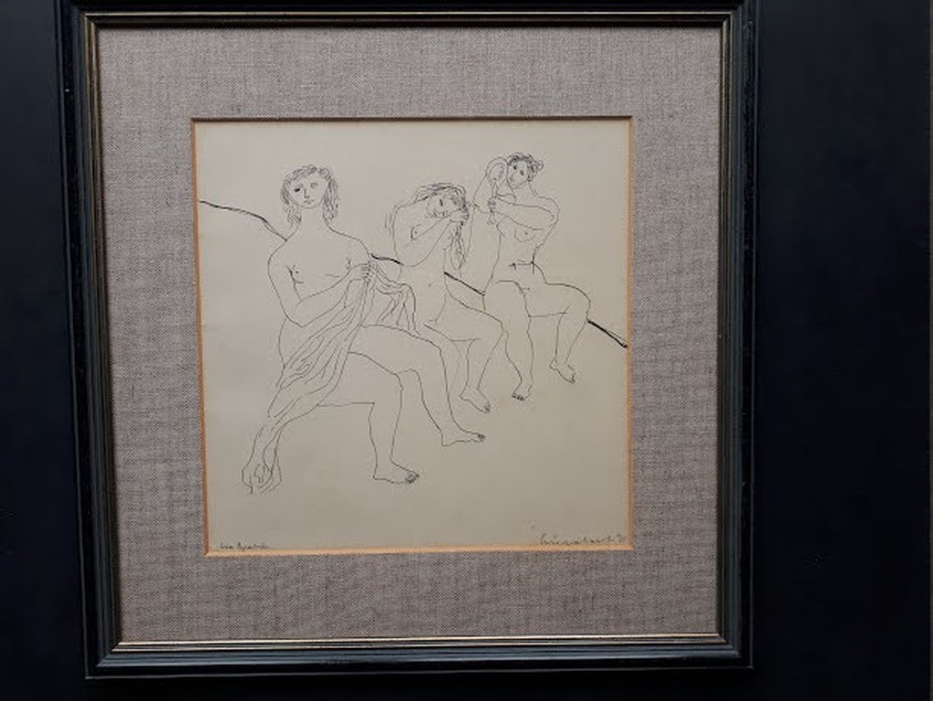 Lucebert CoBrA tekening 1948, drie gratiÃ«n, gesigneerd en gedateerd kopen? Bied vanaf 600!