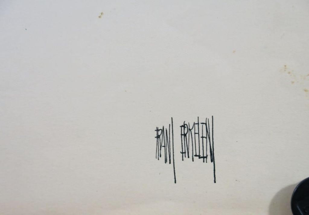 Frans Erkelens: Gouache en pen op papier, Zwaluwvlucht kopen? Bied vanaf 1!