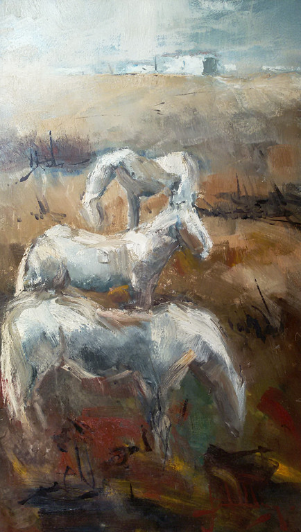 Paarden, olieverf op paneel (ingelijst, groot) kopen? Bied vanaf 1!