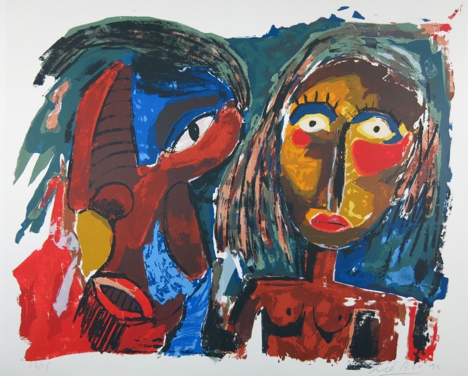 John Lie a Fo: Litho, Dubbelportret  kopen? Bied vanaf 35!