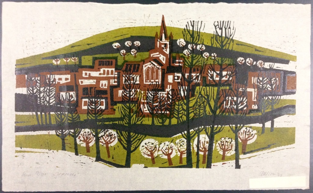 Akke Sins, kleurenlinosnede, Jekerdal I kopen? Bied vanaf 35!