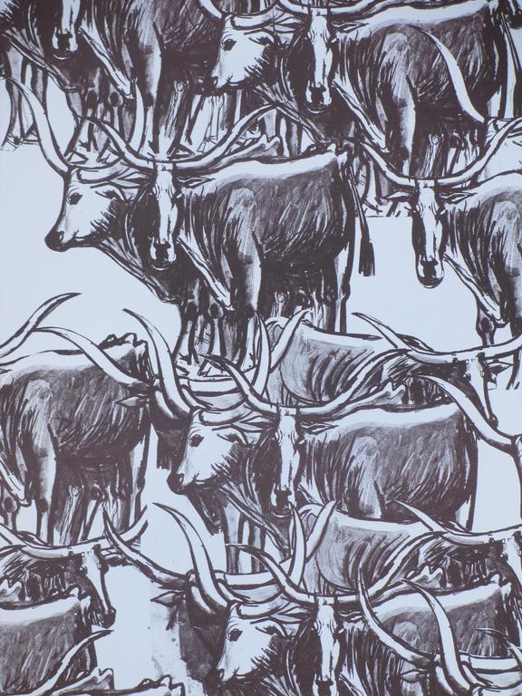 Charles Eyck, Langhoornrunderen, Litho 1958 kopen? Bied vanaf 40!