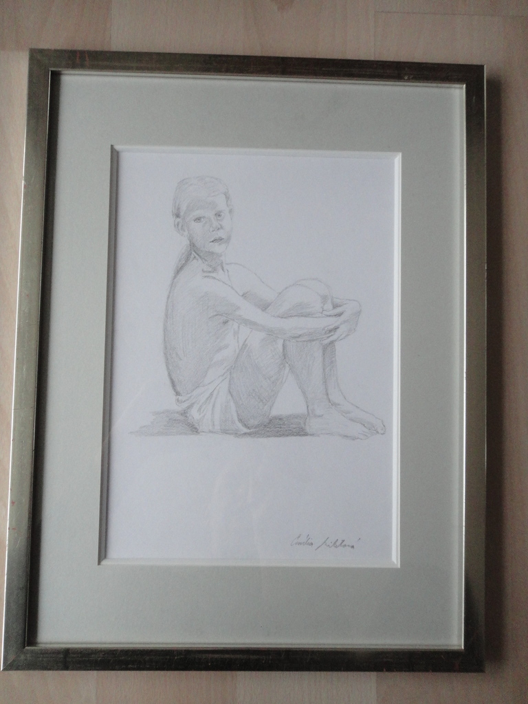 Russische school , tekening, zittend meisje  kopen? Bied vanaf 1!