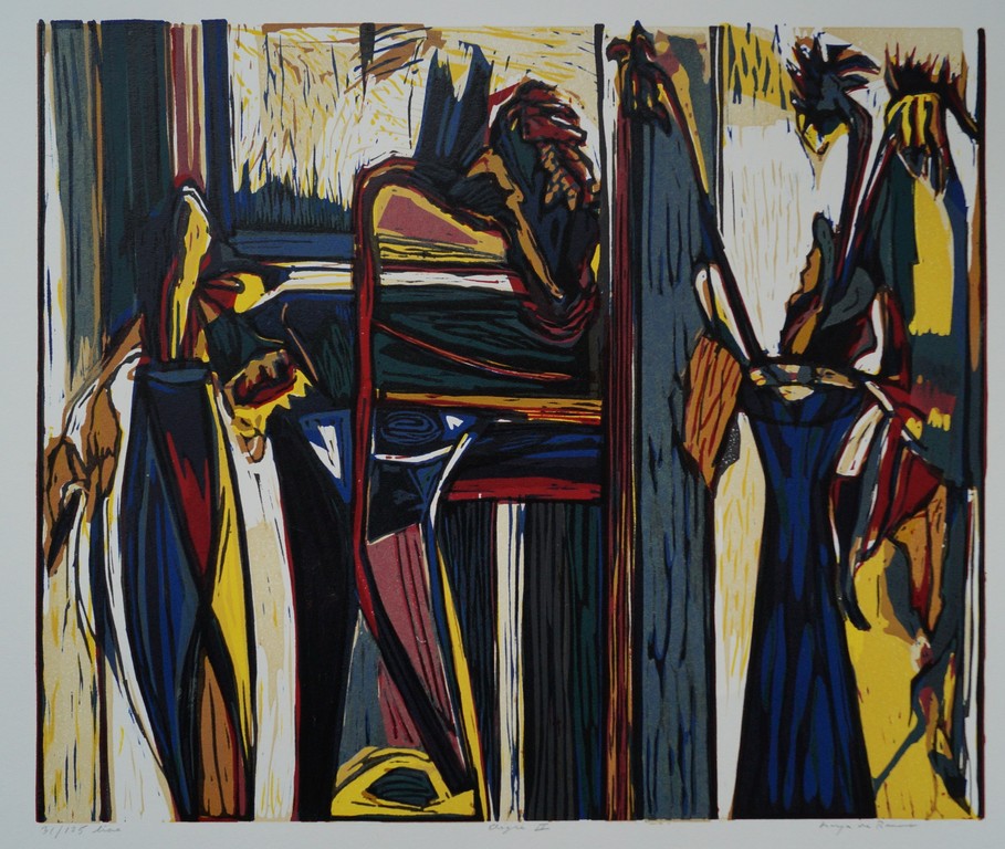 Marja de Raadt - gesigneerde linosnede - Elegie II kopen? Bied vanaf 30!