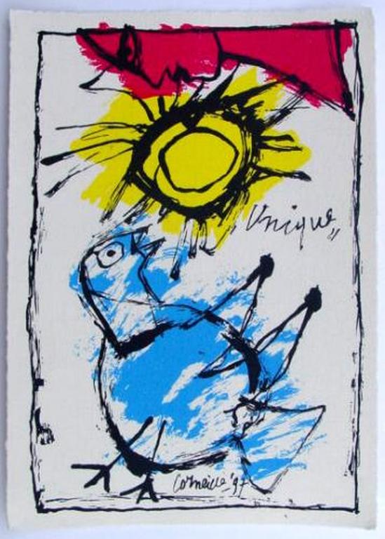 CORNEILLE, originele zeefdruk op papier: Unique verkocht voor € 45!