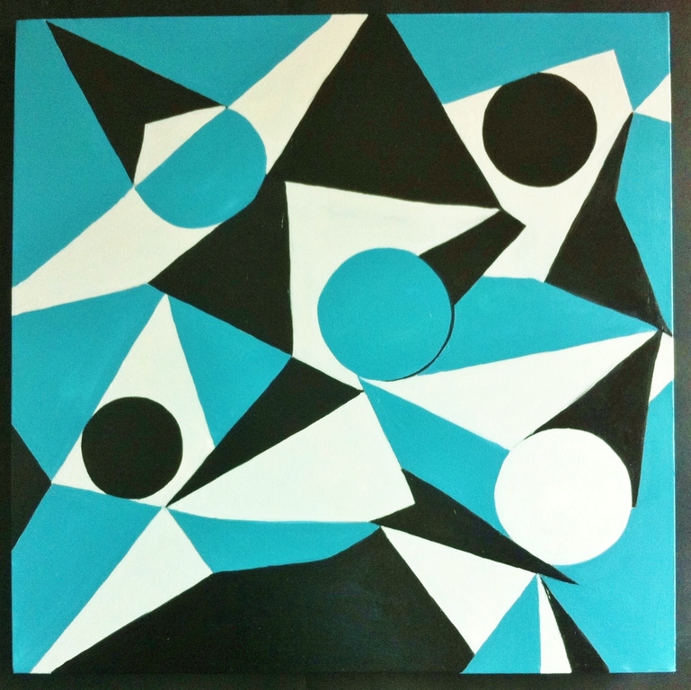 "Composition with TQ # 01-John Foppen - Olieverf/3D Canvas - Gesign.Unica. kopen? Bied vanaf 169!