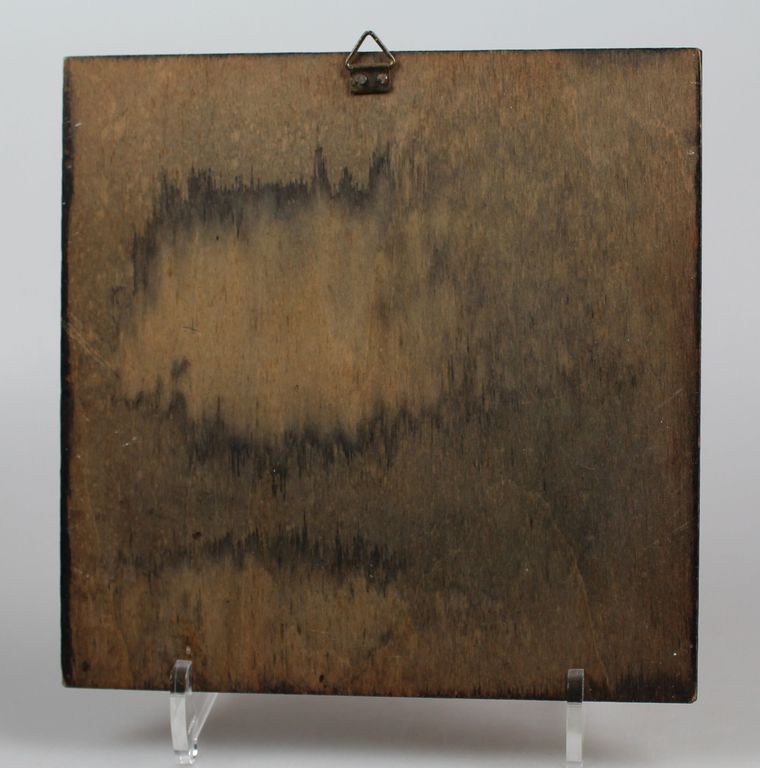 Gebrandschilderd art deco houten plankje met afbeelding van brug jaren '30 kopen? Bied vanaf 10!