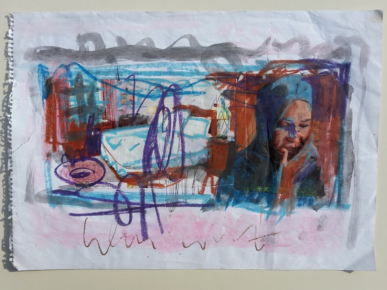 Peter Klashorst - 5 collages/gemengde techniek op papier - gesigneerd kopen? Bied vanaf 1!