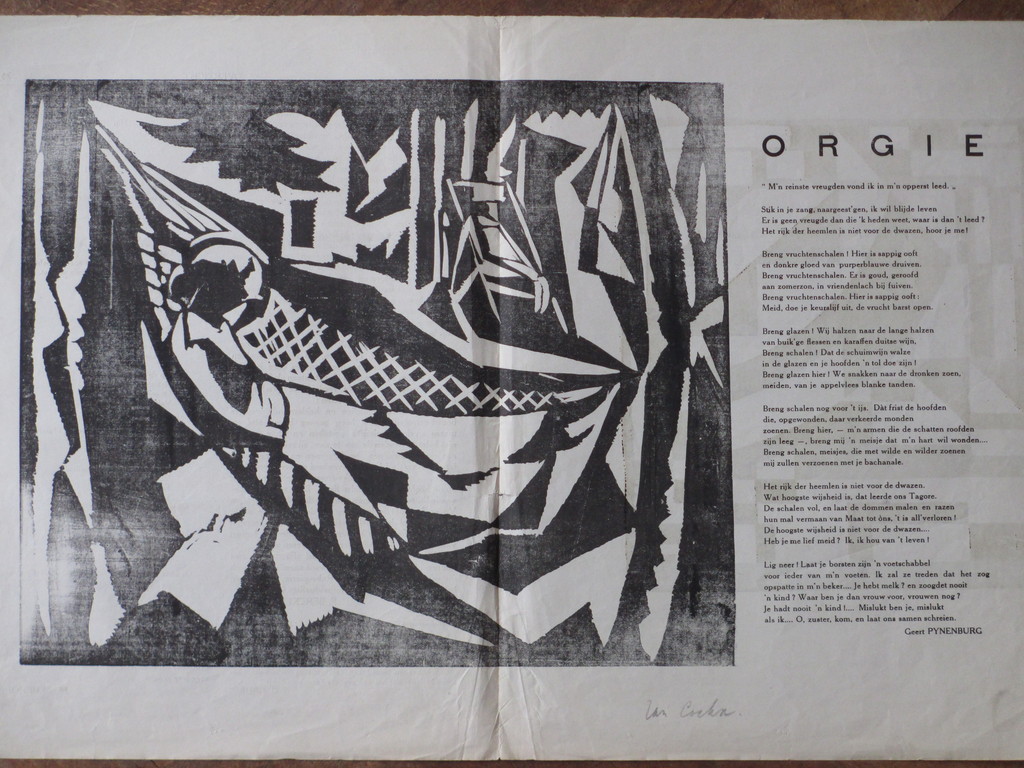 Jan Cockx, Vrouw in hangmat, Houtsnede kopen? Bied vanaf 25!