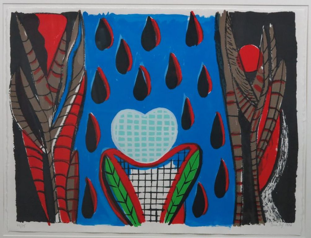 Dora Dolz: Litho, Zonder titel - Ingelijst verkocht voor € 60!