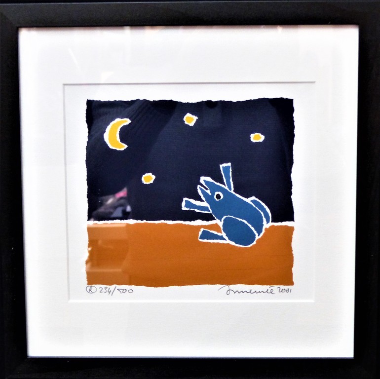 Hans Innemee,Zeefdruk op papier, Ingelijst,Handgesigneerd,Titel Frog verkocht voor € 50!