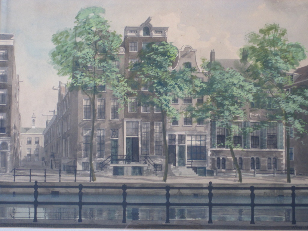 H.Misset 1875-1958 aquarel 1908 Amsterdam Oudezijds Achterburgwal verkocht voor € 280!