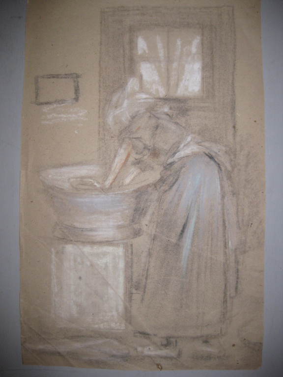 Tekening wassende vrouw - Jan Henri Makkink kopen? Bied vanaf 1!
