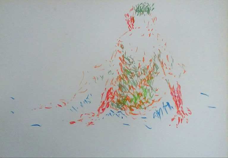 Juul Neumann: Modelstudie, pastel op papier kopen? Bied vanaf 30!