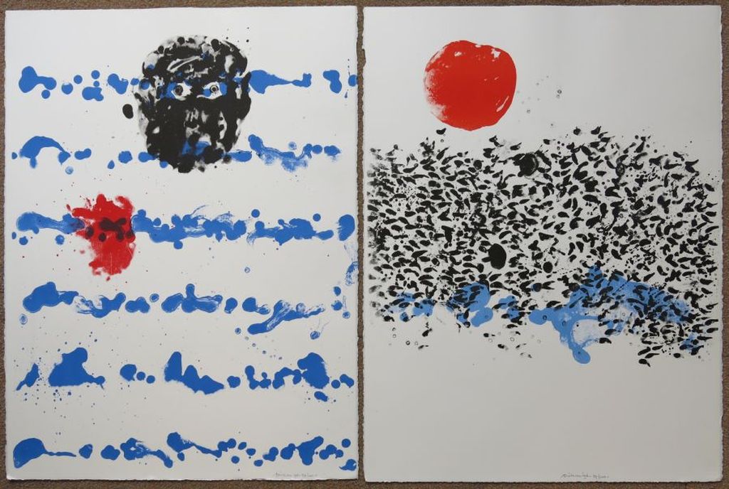 Jef Diederen: Twee litho's, Tweeluik verkocht voor € 80!