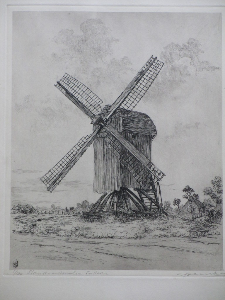 Johan Hemkes, Standaardmolen Ter Haar, Ets verkocht voor € 50!