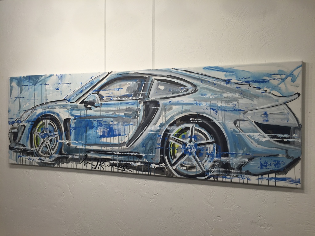 ERIC JAN KREMER  acryl op doek  PORSCHE verkocht voor € 500!