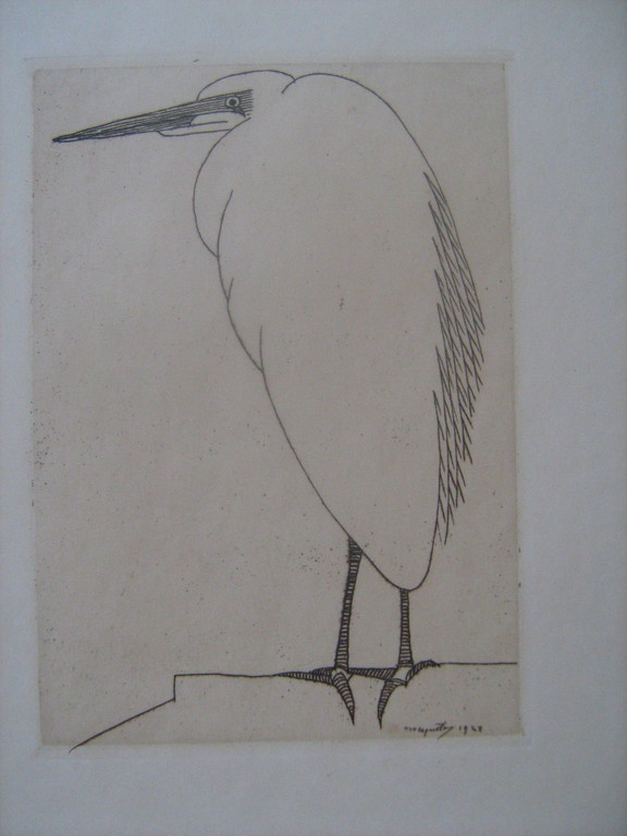 Zilverreiger - 1928 - Samuel Jessurun de Mesquita, Amsterdam - Ets verkocht voor € 300!