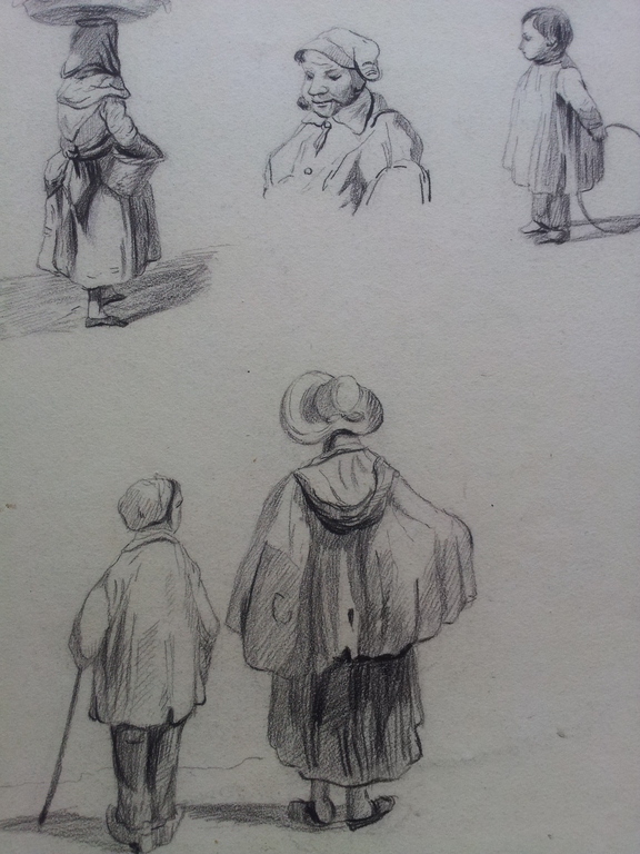 A.Kroese tekening 2 stuks diverse figuren kopen? Bied vanaf 50!