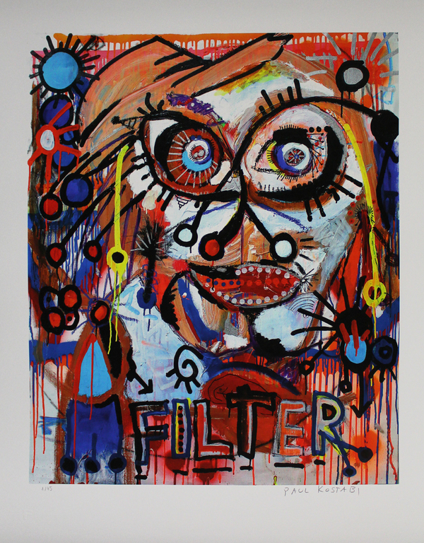 PAUL KOSTABI Gr Giclee (74x61cm) FILTER Handgesigneerd verkocht voor € 65!