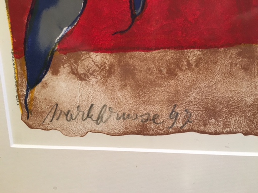 Mark Brusse, handges kleurenzeefdruk, mooie lijst en PP en lagere prijs kopen? Bied vanaf 58!