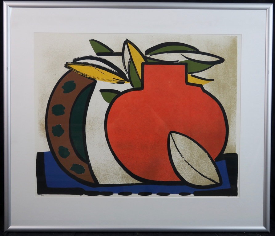 Wil Klaassen: Zeefdruk, Op tafel - Ingelijst kopen? Bied vanaf 50!