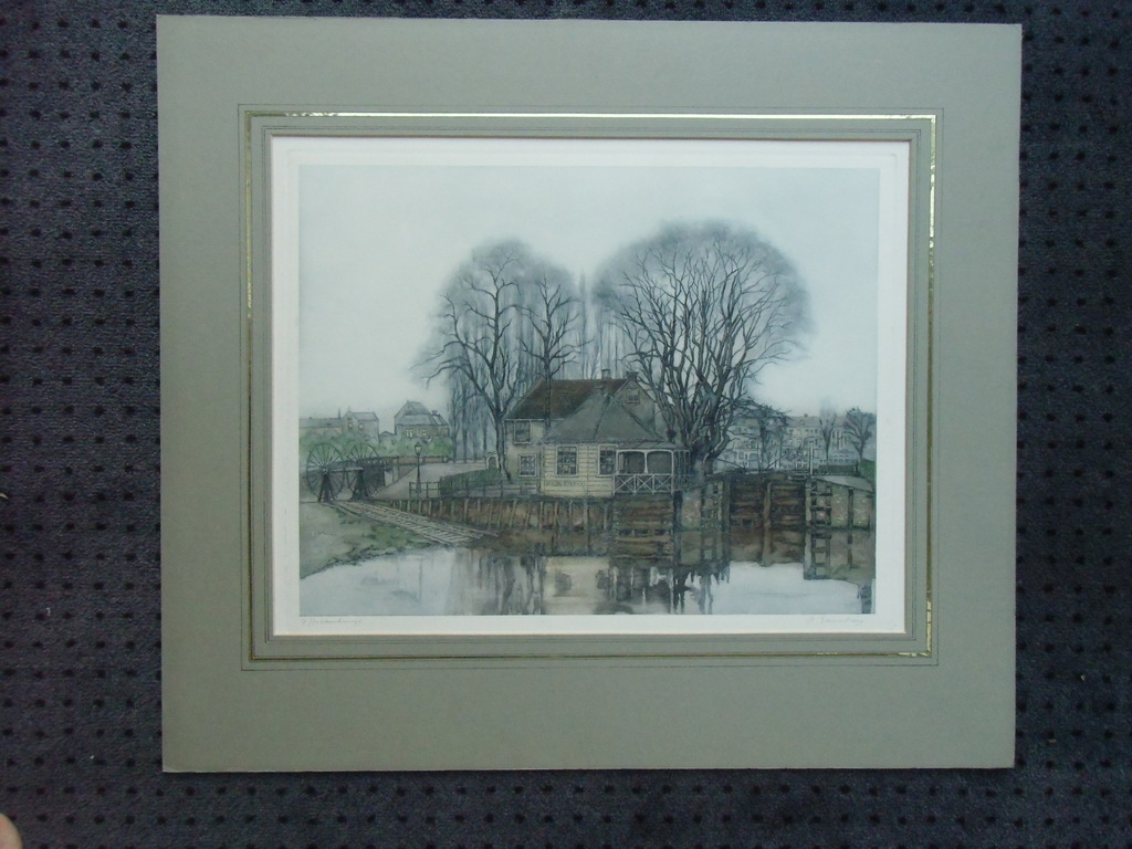 POLDERHUISJE // ETS/AQUATINT VAN FRANS EVERBAG verkocht voor € 130!