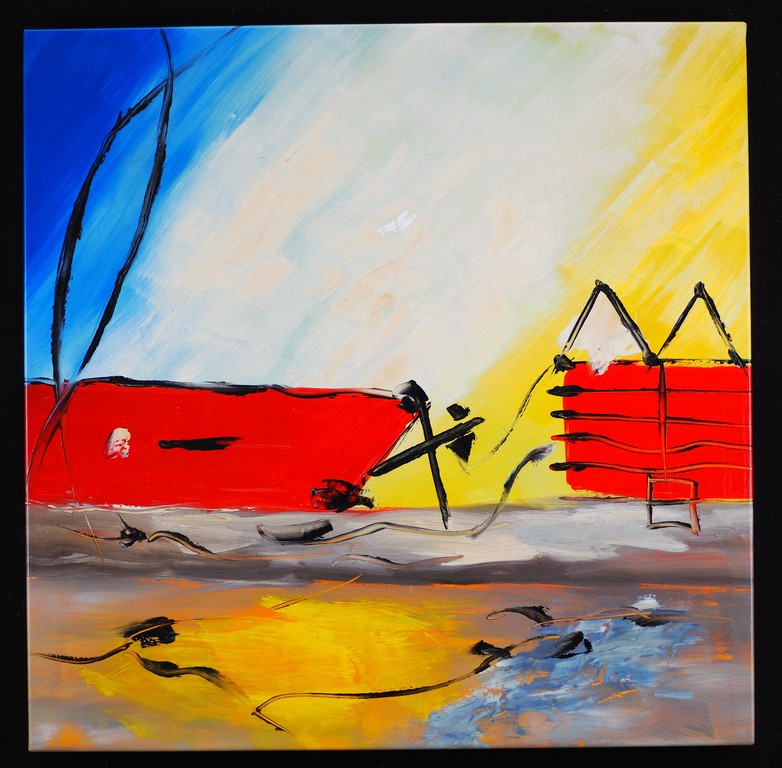 Han Teng: Origineel op linnen, zonder titel verkocht voor € 50!