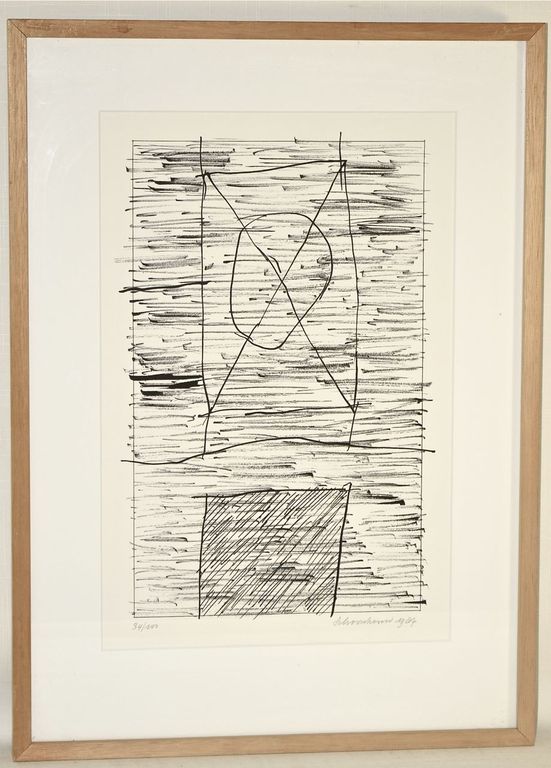 Jan Schoonhoven: Zeefdruk. Abstracte compositie kopen? Bied vanaf 250!