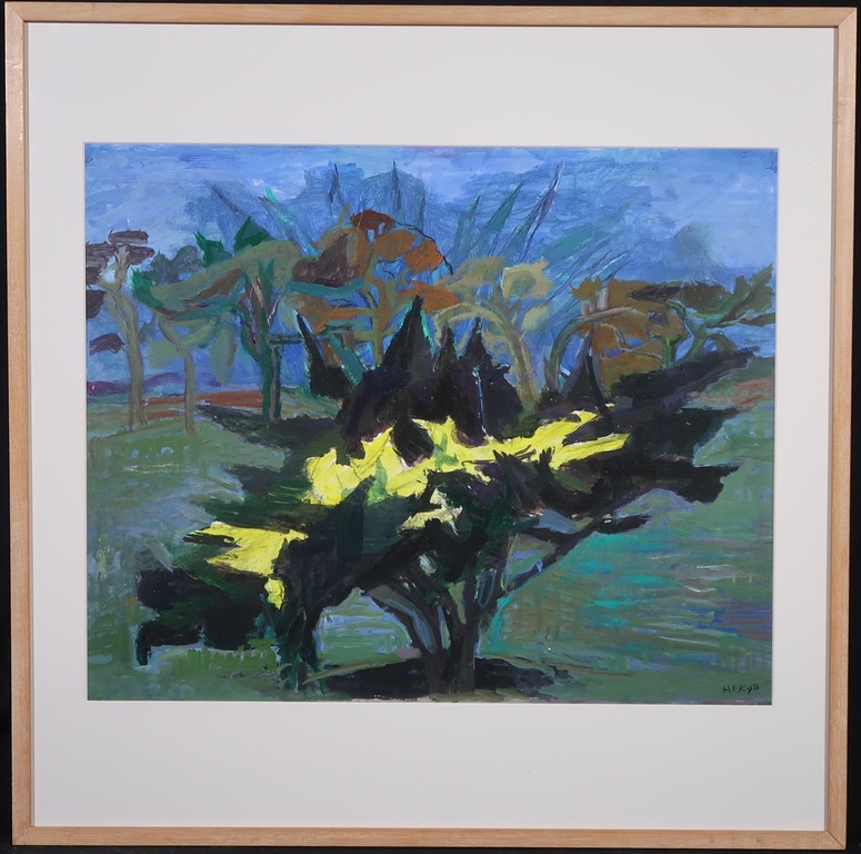 Hans Ebeling Koning: Gouache, Jeneverbes - Ingelijst kopen? Bied vanaf 80!