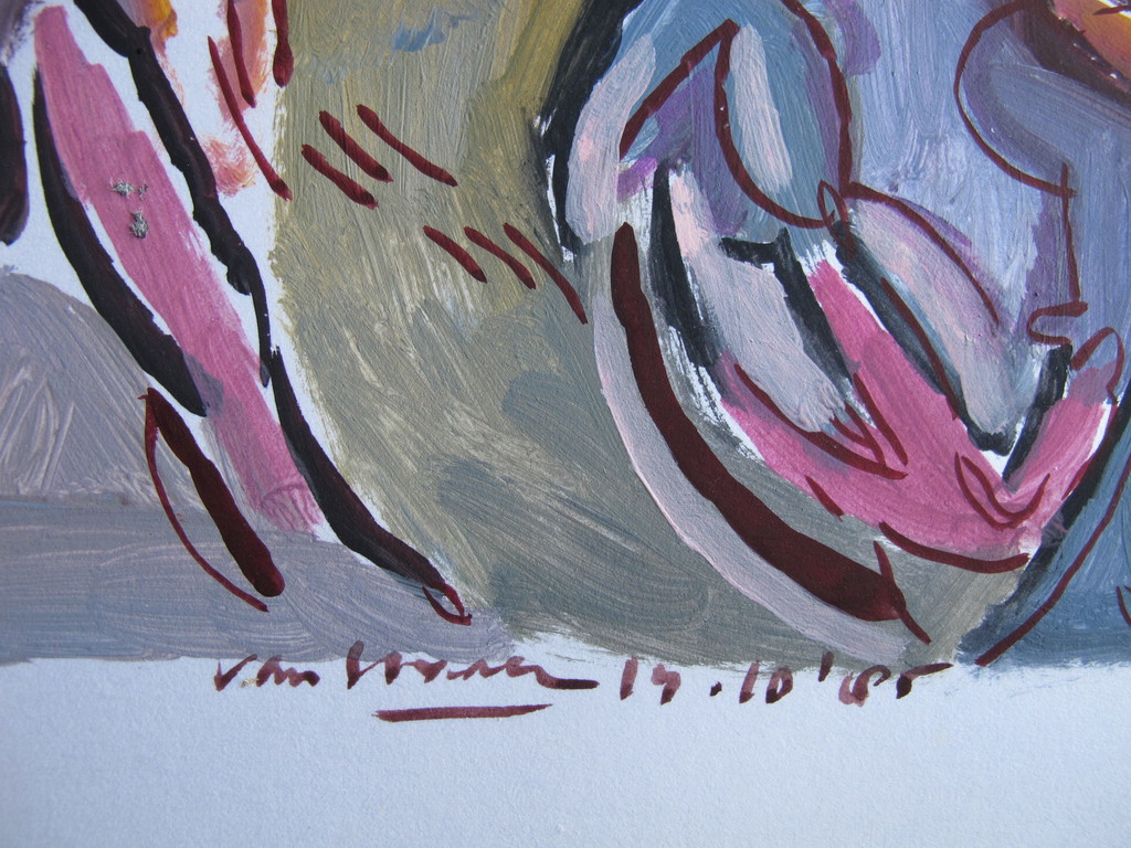 Frans van Straalen, olieverf op papier kopen? Bied vanaf 60!