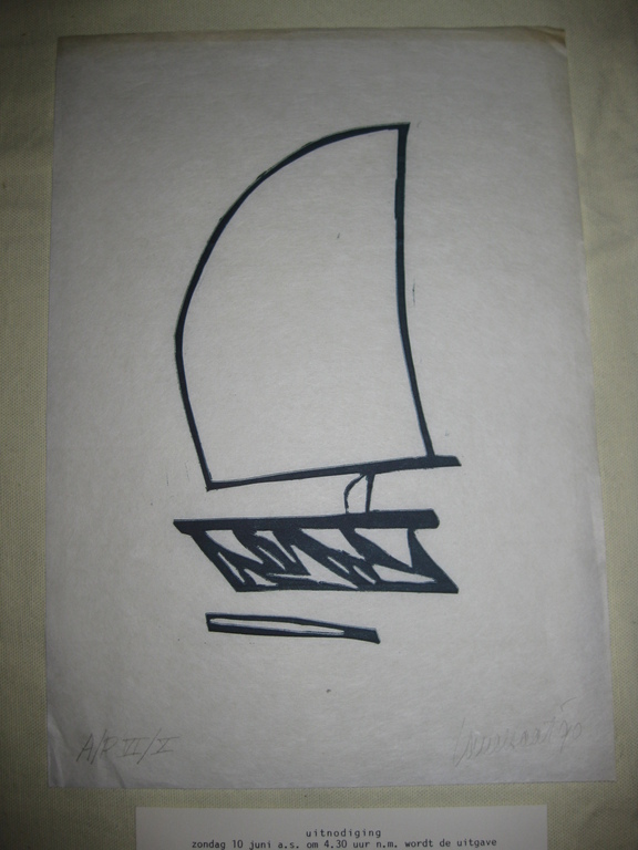 Linoleumsnede Hans Landsaat - gedateerd 1990 - gesigneerd en in oplage kopen? Bied vanaf 15!