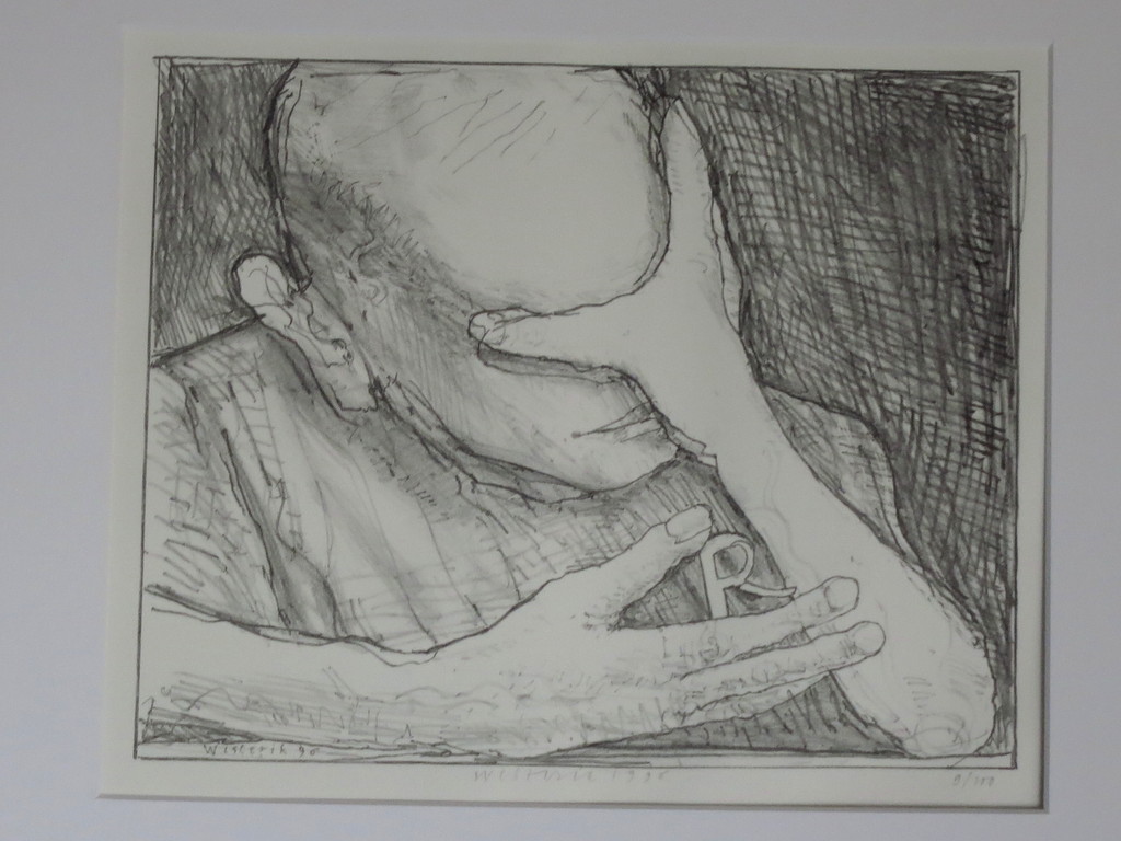 Co Westerik, litho, Denkend aan Rembrandt verkocht voor € 260!