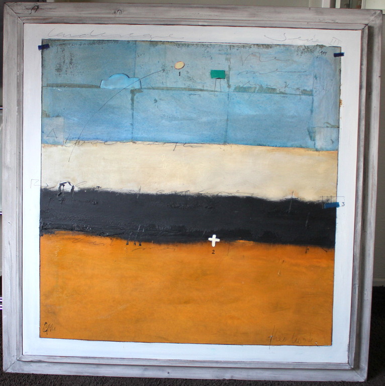 Theo Koster, “Landschap” 1994, Olieverf. verkocht voor € 300!