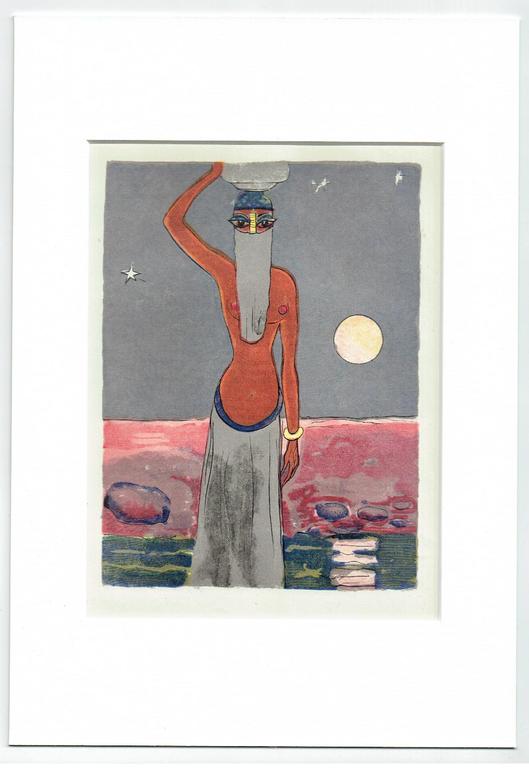 Kees van Dongen-Originele houtgravure 1955 -"A la fontaine au clair de lune" kopen? Bied vanaf 50!