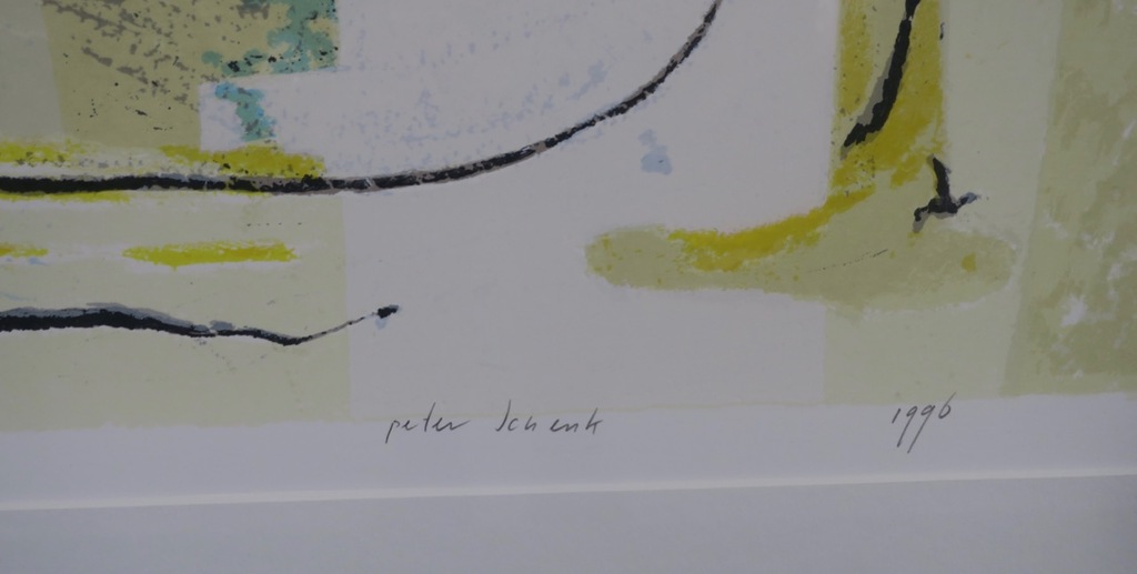 Peter Schenk: Zeefdruk, Three elements, Blue moon II - Ingelijst kopen? Bied vanaf 35!